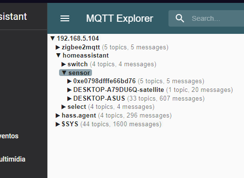 MQTT Explorer – Home Assistant - Opera 2023-07-20